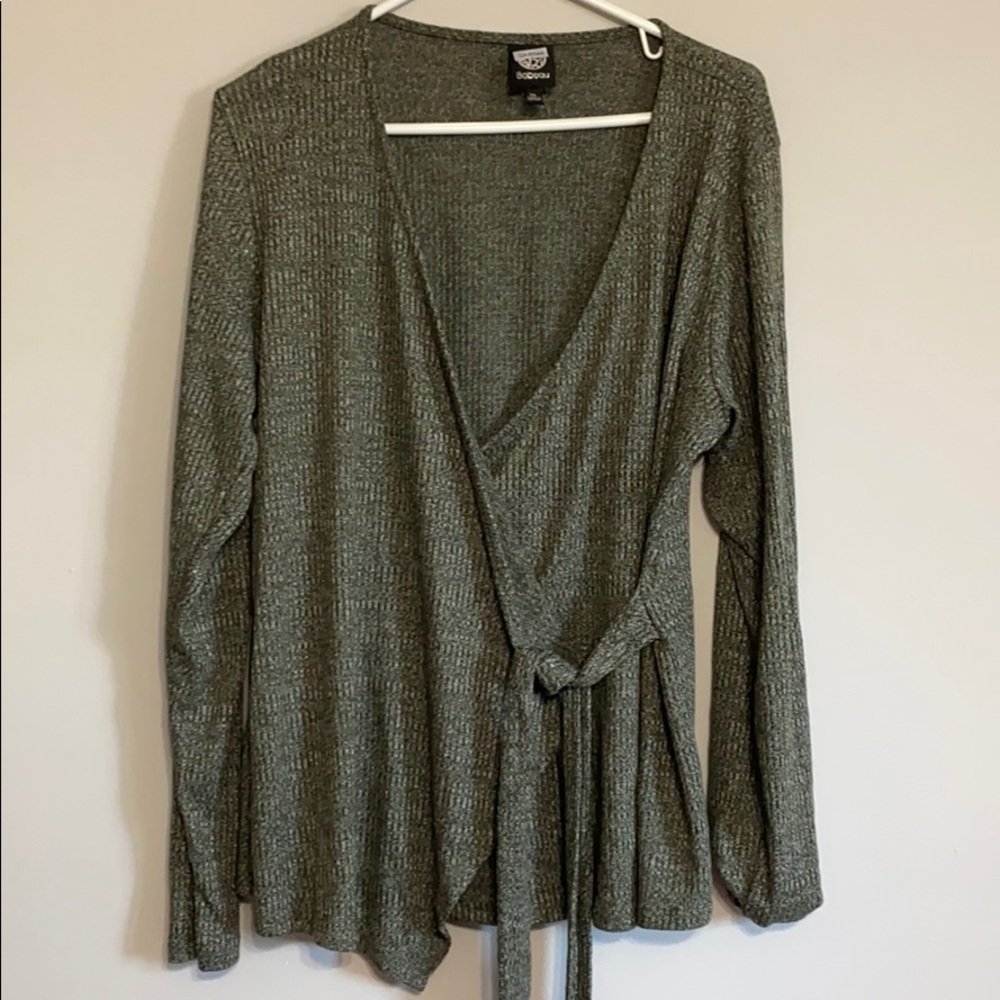 NWOT green wrap blouse